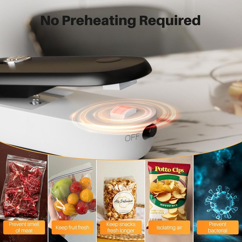 Mini Bag Sealer - 2 in 1 Heat Seal & Cutter | Portable Handheld Food Storage Tool for Snacks & Candies