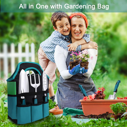 Kynup 7-Piece Garden Tool Set - Aluminium Alloy Heavy Duty Garden Tools, Lightweight Rust-Proof Gardening Kit