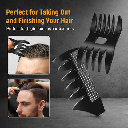 Stylemate Men's Hair Styling Combs and Brush Set - Roller Brush for Adding Volume, Pompadour, Slicked-back, Fauxhawk, Undercut Styling Combs