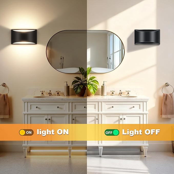 4 Pack Modern LED Wall Sconces, Black 3000K Warm White Hardwired Indoor Wall Lights Up and Down Wall Mount Light for Bedroom,Living Room, Hallway(with G9 Bulbs)