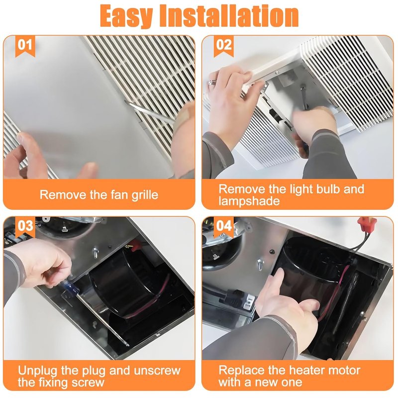 Heater Motor Assembly Replacement for Broan NuTone 655, 656, 658 | Blower Fan for Bathroom Exhaust