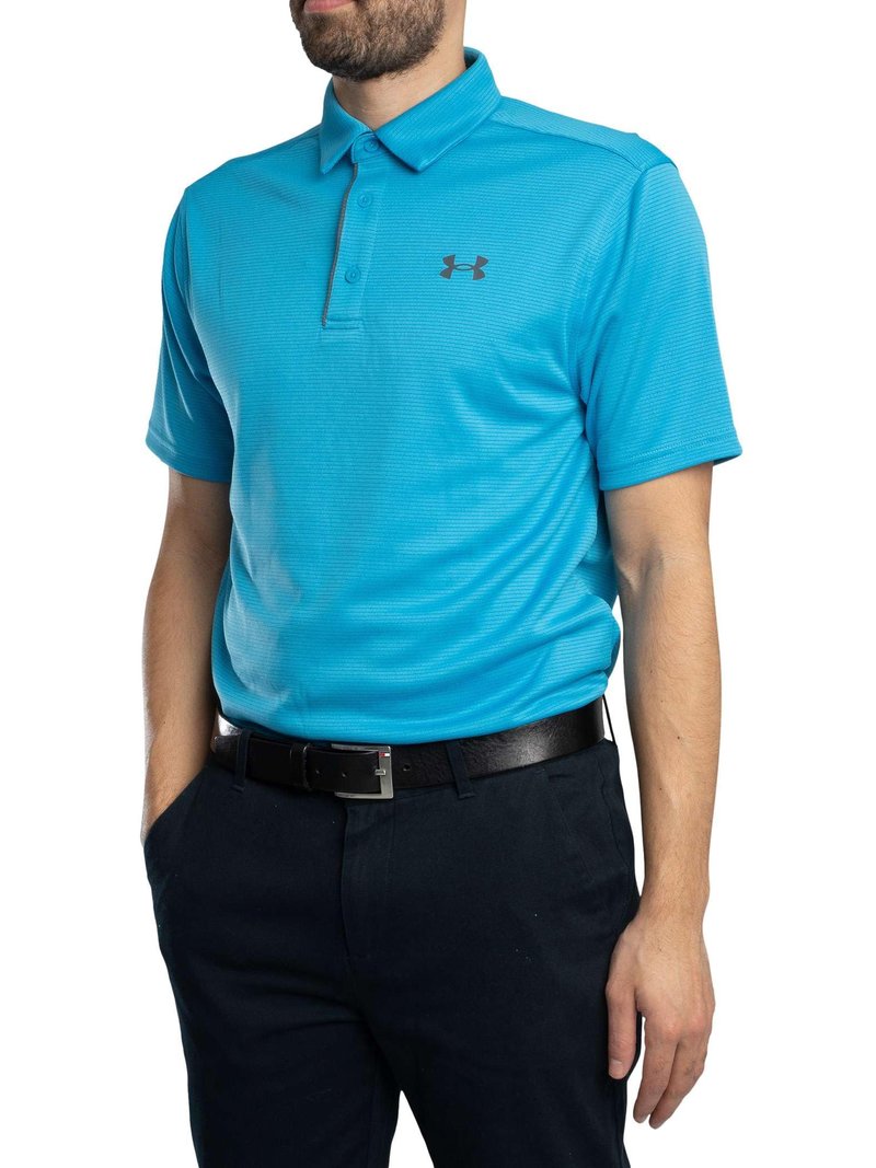 Under Armour Men's Tech Golf Polo, (453) Ether Blue / / Pitch Gray, Small