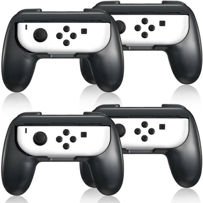 Gepicest Switch Accessories Grip Holder for Joycon Controller Compatible with Switch Handheld Remote, Kit Set Grips Holder for Dual Joycon Remote Controller Black 4 Packs