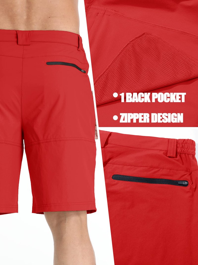 TACVASEN Mens Cargo Shorts Casual Dress Hiking Shorts Quick Dry Outdoor Waterproof Lightweight Tactical Work Fishing Travel Summer Red 40