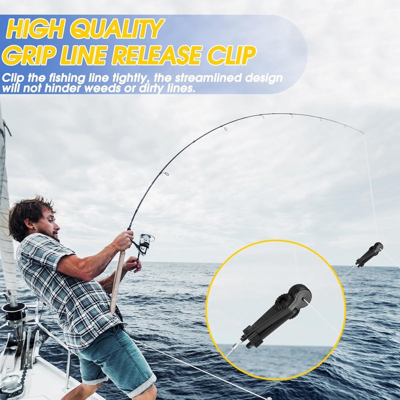 Fishing Downrigger Line Release Clips - 2 Pcs Leader Snap Weight Clips for Trolling & Kite Fishing | Durable Design