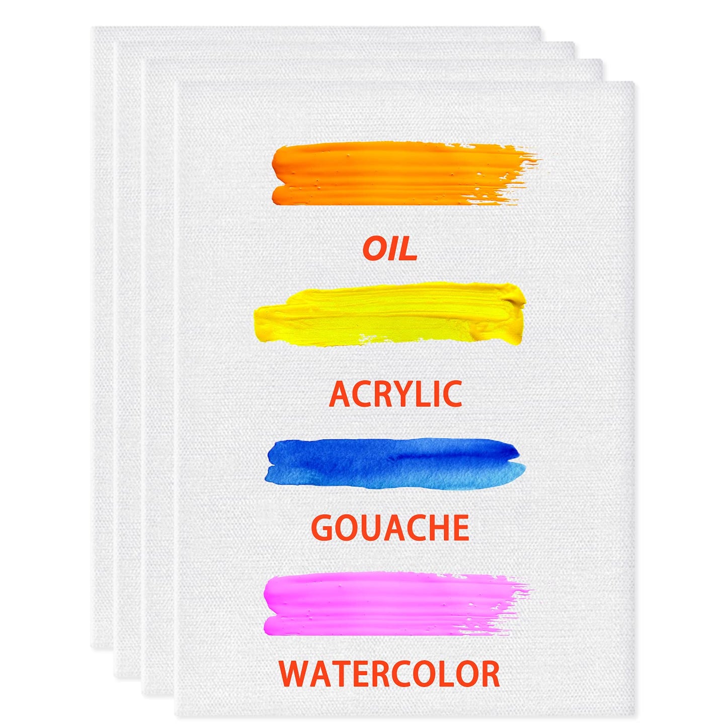 5 Packs Canvas for Painting - 30 x 40 cm(12" x 16"), Blank Canvas Panels Board for Acrylic Painting, Oil Paint & Wet Water Art Media, Canvases for Professional Artist, Hobby Painters & Beginners