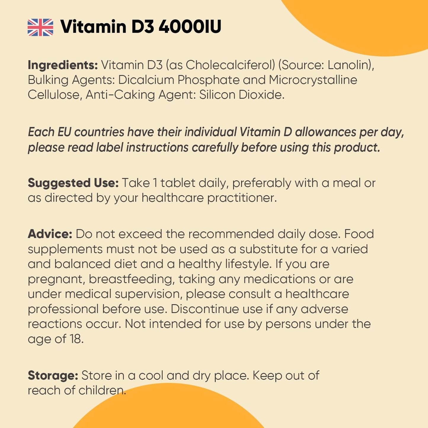 Vitamin D3 4000IU | 400 Tablets | 1+ Year Supply | 6mm Micro Vitamin D Tablets | Easy to Swallow VIT D | One A Day Supplement | Made in The UK | Magnesium Stearate-Free | Vegetarian Friendly