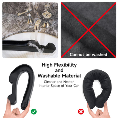 Givifive Car Seat Gap Filler Set of 2, Soft Foam Multifunctional Seat Side Gap Filler with Organizer & Hook Function, 3in1 Gap Stopper Universal Fit Car SUV Truck Fill The Gap Between Seat & Console