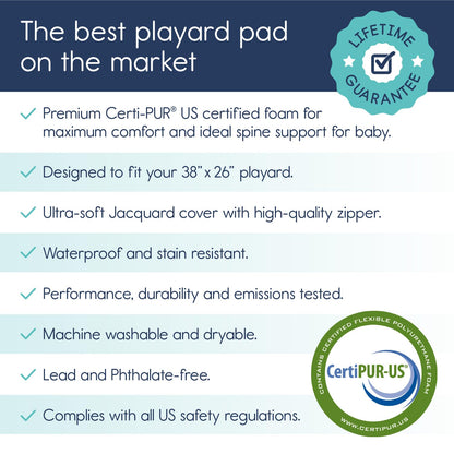 hiccapop Playpen Mattress Pad - 1.0" Thick Playard Mattress Topper for Pack and Play with Washable Cover and Carry Bag