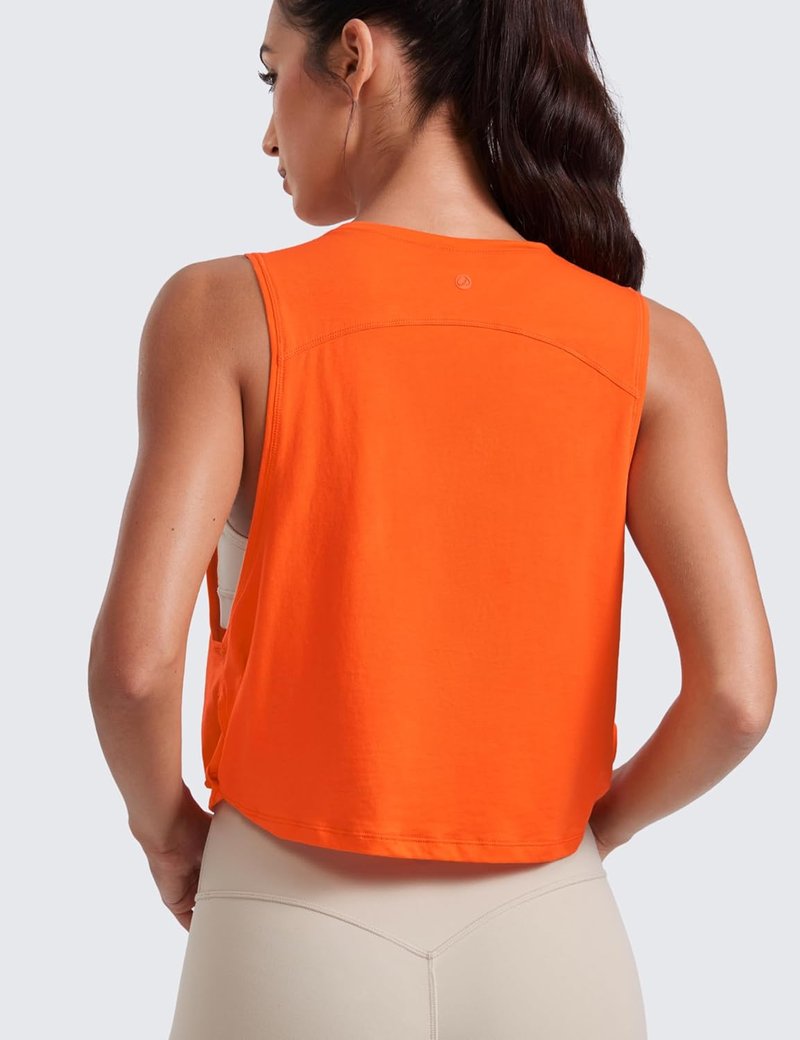 Pima Cotton Large Armhole Tank Tops for Women - Athletic Workout Crop Sleeveless Shirts | Perfect for Yoga & Gym