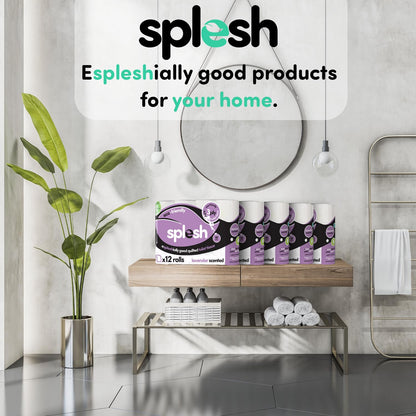 Splesh by Cusheen 3-ply Toilet Roll - Lavender Fragrance (60 Pack) Soft, Quilted Bulk Toilet Rolls, Toilet Tissue and Loo Rolls – Eco-Friendly Toilet Paper Sustainably Crafted in The UK