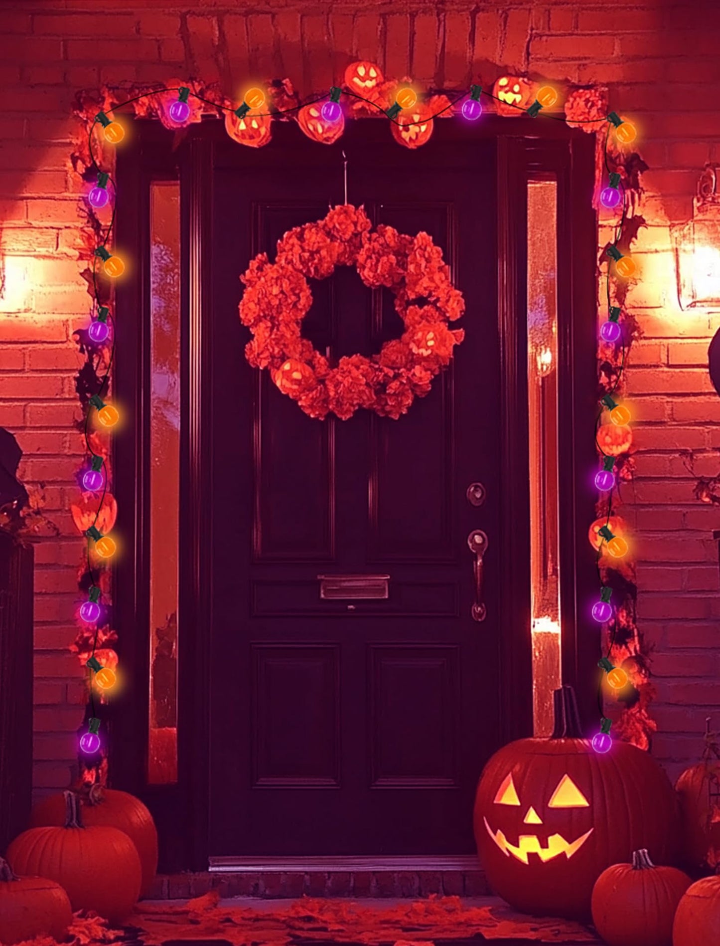 Abeja G40 Purple Orange LED Replacement Bulbs, 0.6W Halloween Bulb Shatterproof Waterproof Outdoor String Lights Bulb for Indoor Outdoor Halloween Patio String Lights, 25 Pack