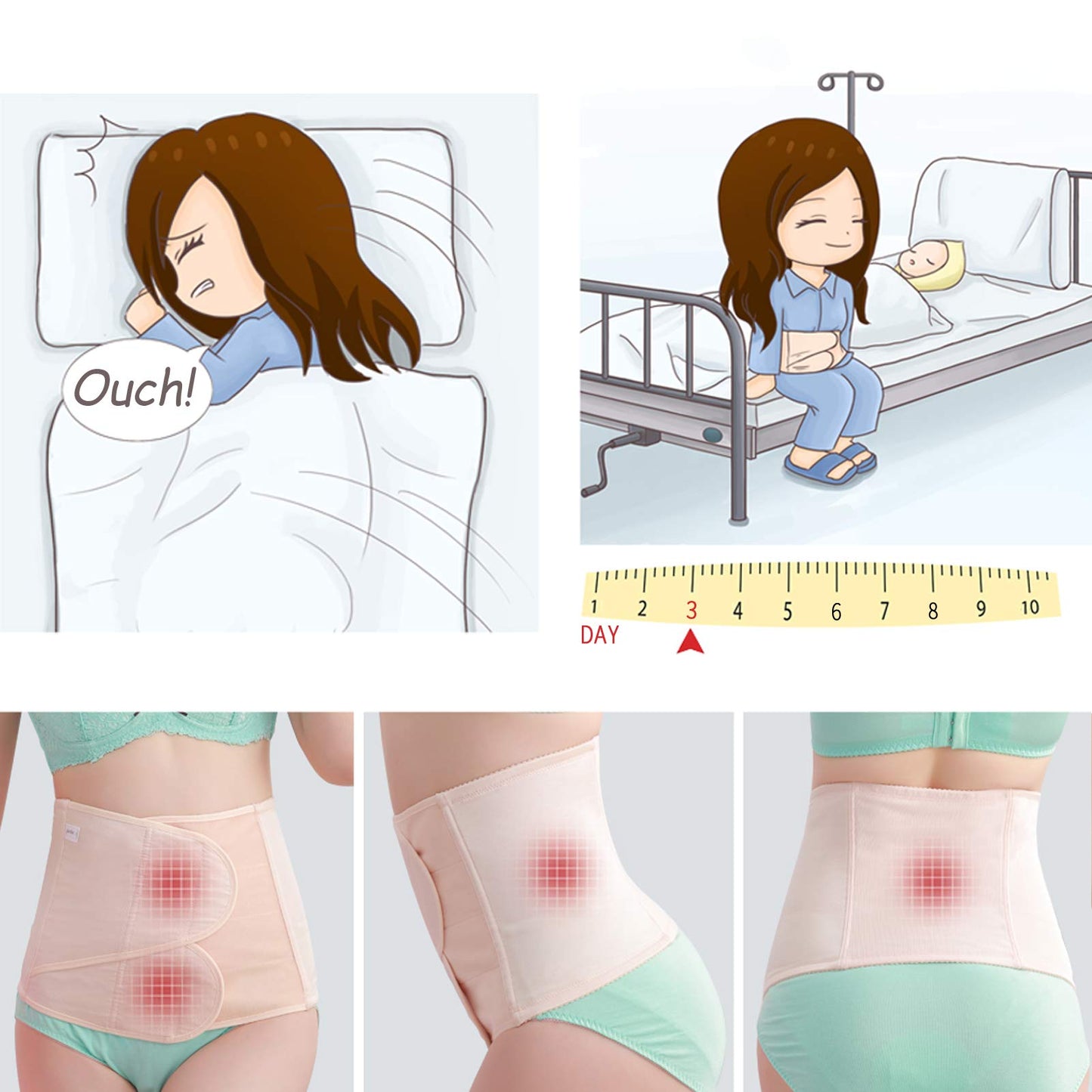 Artist Seyo C Section Recovery Belt Postpartum Belly Wrap Abdominal Binder Post Partum Women Belly Belt Pregnancy Belt Large