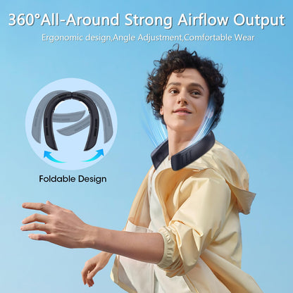 Kukiwhy Upgraded Neck Fan, 4 Pcs Turbo 6000mAh Portable Neck Fan, 360° Adjustable Handheld Fan, Bladeless USB Personal Fans for Outdoor and Indoor