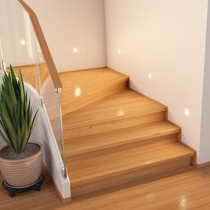 ledscom.de LED Staircase Light/recessed Wall Light FEX for Indoors and Outdoors, Angular, 85 x 85mm, Warm White