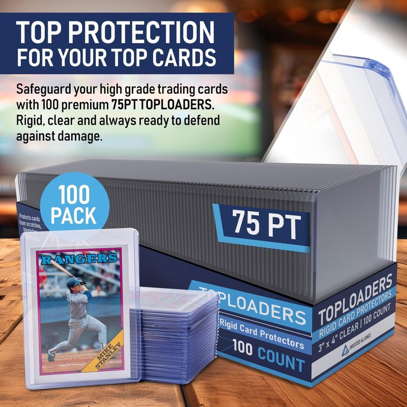 Premium Seamless 20PT Top Loaders - Thick Card Holders for Trading Cards | Hard Plastic Sleeves, 360PT Size
