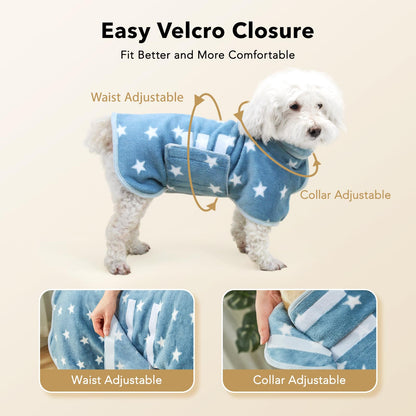 Zorela Dog Drying Coat, Super Soft Coral Velvet Dog Drying Towel Robe, Microfiber Dressing Gown Bathrobe Towel Robes for Drying Dogs After Bath, Swim, Beach, Pool