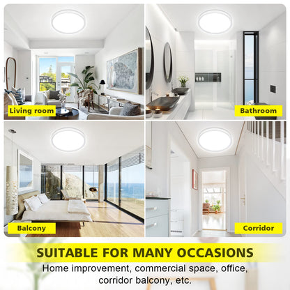 Befurglor 24W LED Ceiling Light Ø 28.5cm, 5000K Daylight White 2200LM,150W Equivalent, Modern LED Ceiling Lamp for Living Room,Bedroom, Kitchen, Bathroom, Hallway, Office