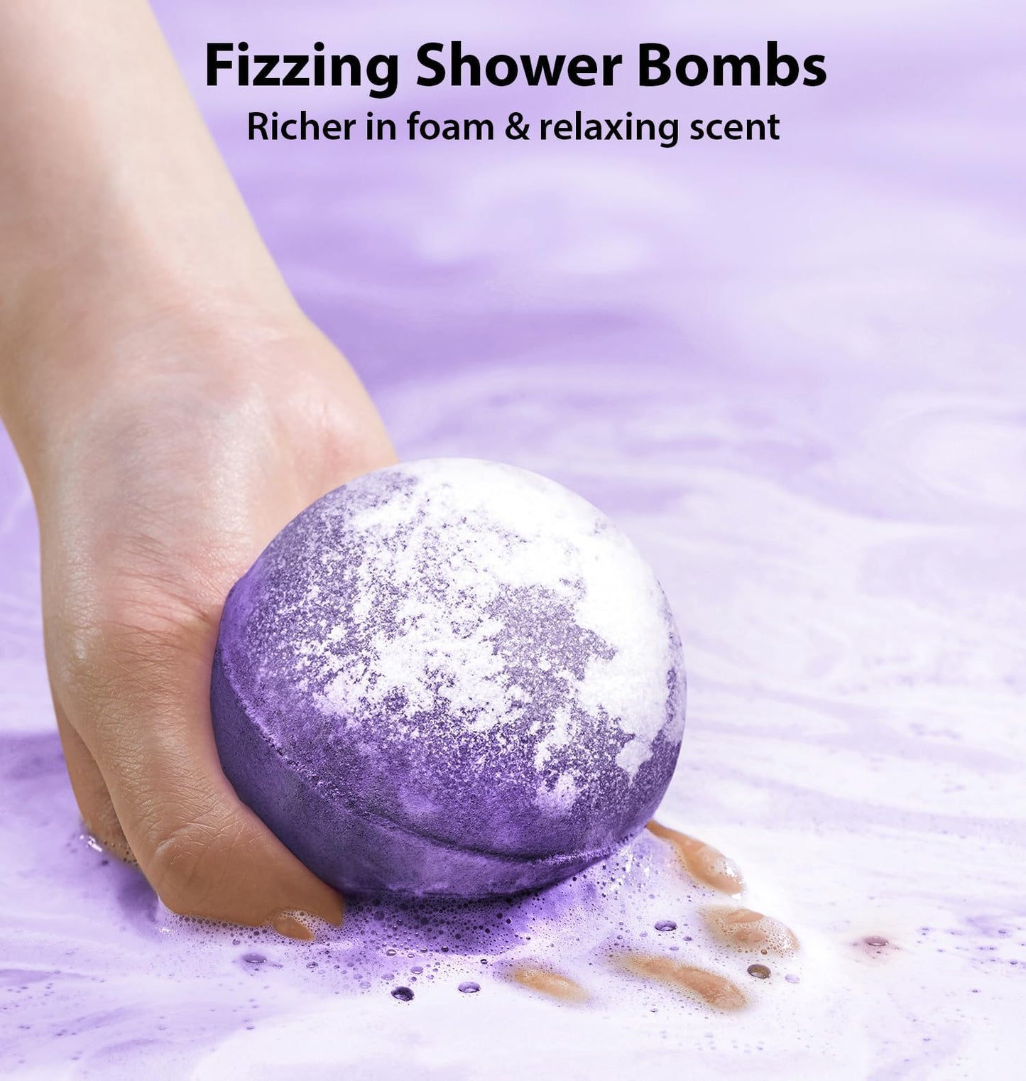 Arnica Bubble Bath Bombs Lavender Bergamot Essential Oils Luxurious Mega Foaming Bath Bombs for Dry Skin Nourishment Moisturizing Blissful Bath Gift