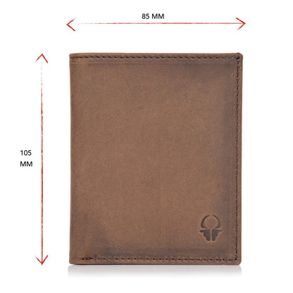 DONBOLSO Slim Wallet Rome I Genuine Leather Card Holder with Coin Pocket I Thin Purse with RFID Protection for Men and Women I Brown Vintage, Kids Wallets for Boys
