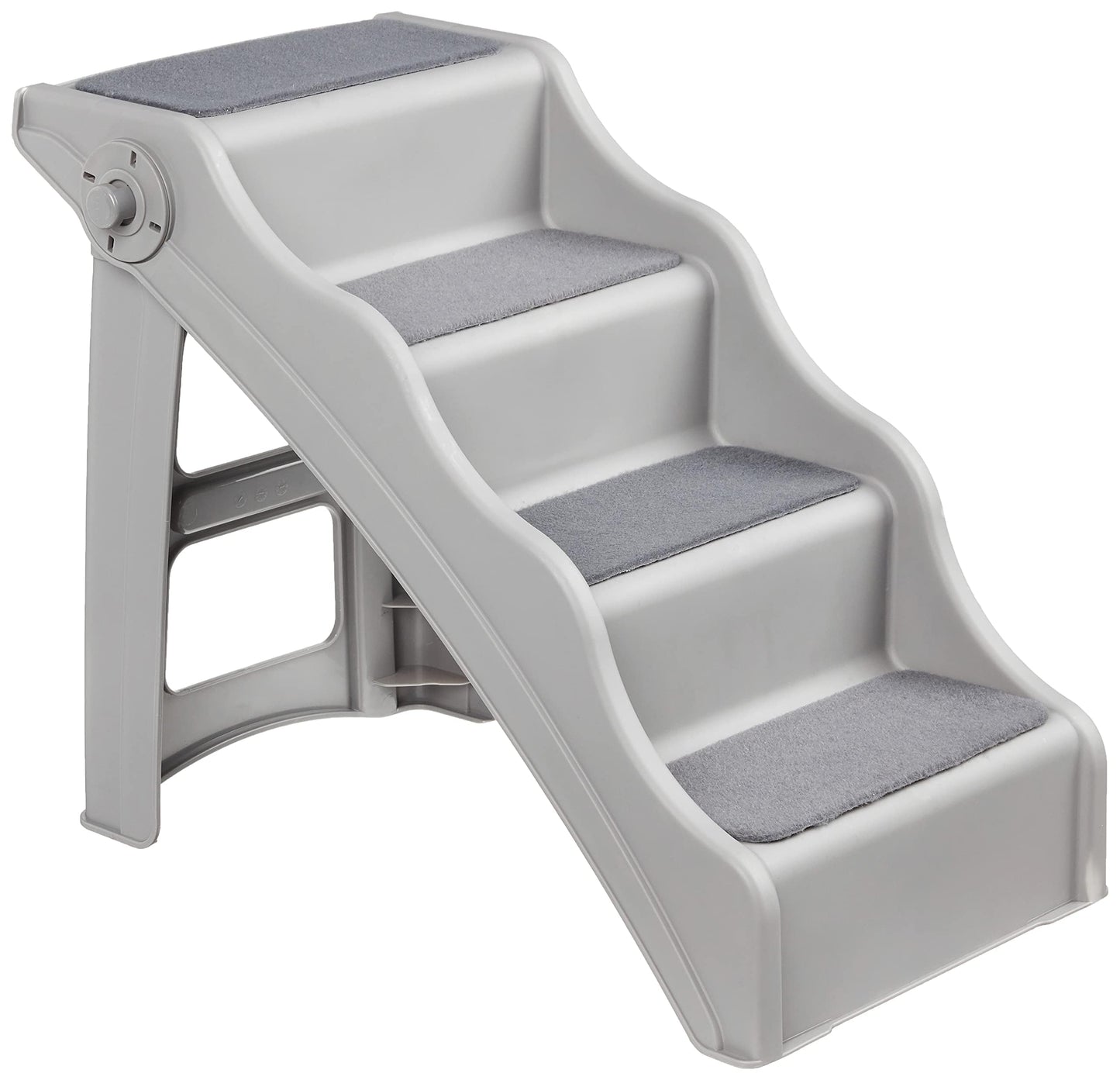 Amazon Basics Foldable Dog Steps for Bedroom and Sofa, Grey, 60.7 x 40.9 x 50.2 cm