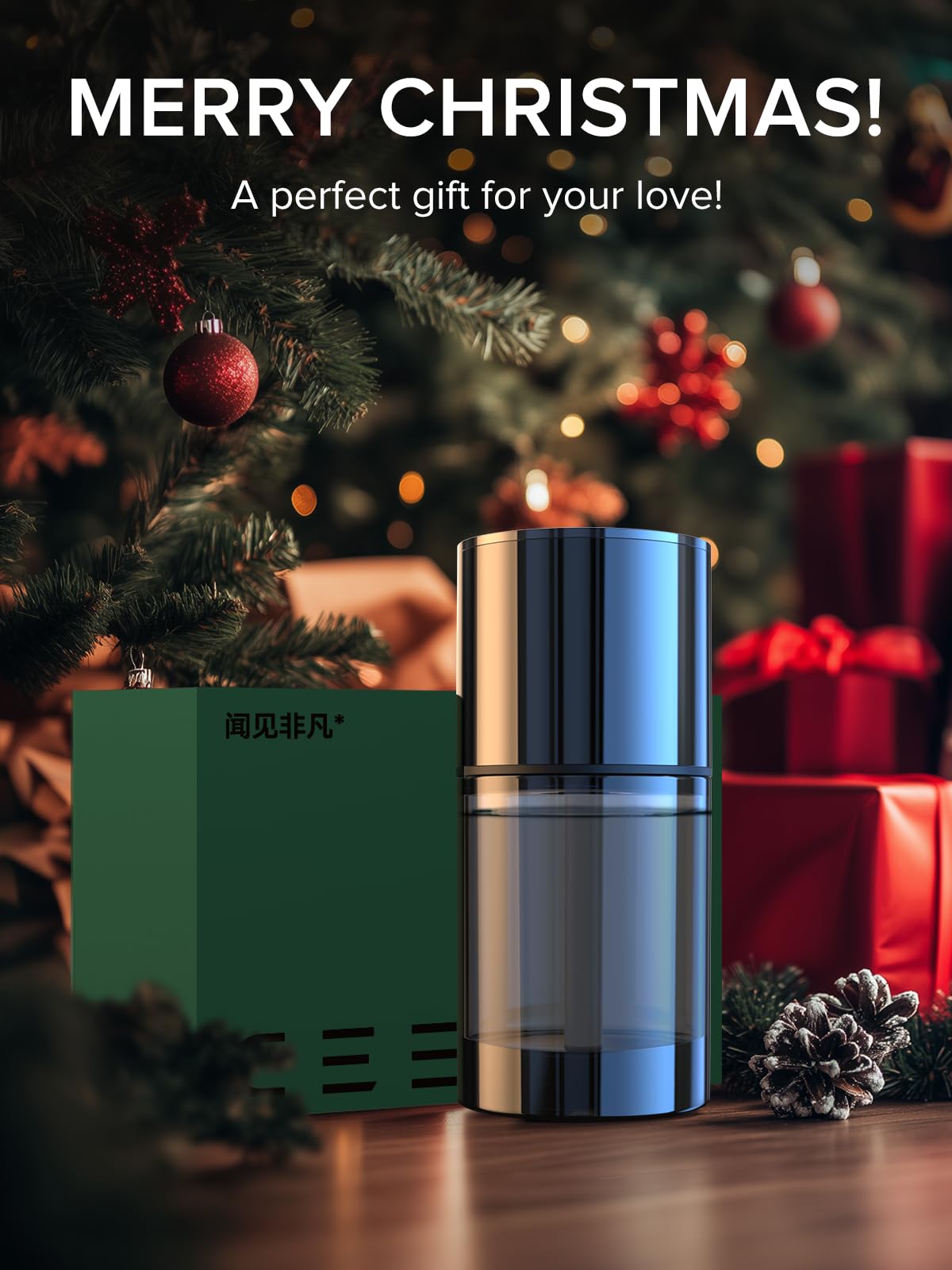 Ceeniu New Smart Car Air Freshener, 135ml Last 6 Months, Auto ON/OFF Car Freshener Long Lasting, Multi-mode Adjustable, Ambiance Light, Natural French Fragrance, CF3 Aroma Diffuser, Mint Ice Scent