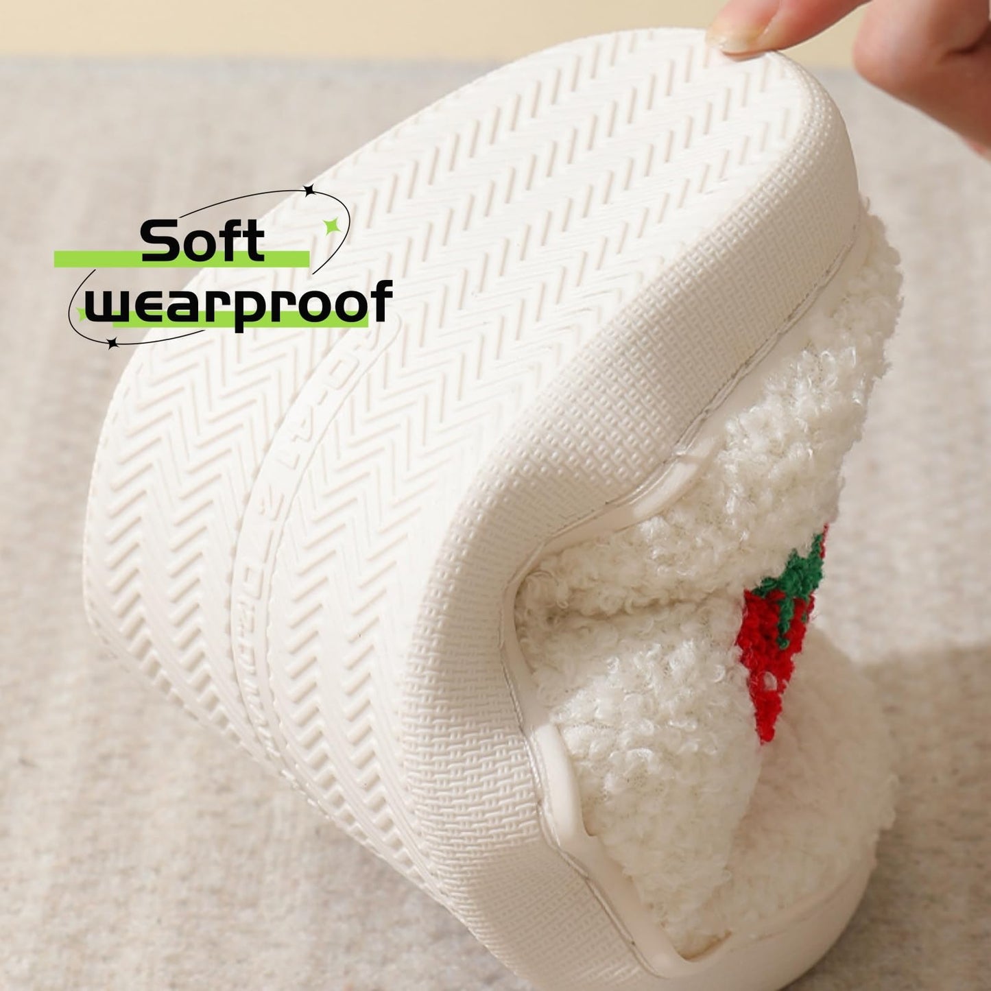 FAYUEKEY Women's Fuzzy Fruit Series Strawberry Slippers (Red Strawberry, Adult, Women, 9, Numeric Range, US Footwear Size System, 10, Medium)