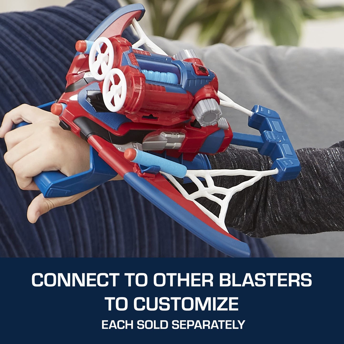 Marvel Spider-Man Web Shots Spiderbolt NERF Powered Blaster Toy, Fires Darts, 3 Darts, Kids 5+ Years (Amazon Exclusive)