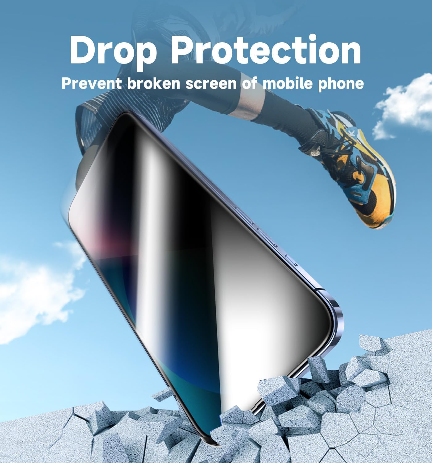 MAGIC JOHN 2 Pack for iPhone 13/13Pro/14/16e 6.1 inch Privacy Glass Screen Protector, Auto Dust-Elimination, Bubble Free, Easy Installation