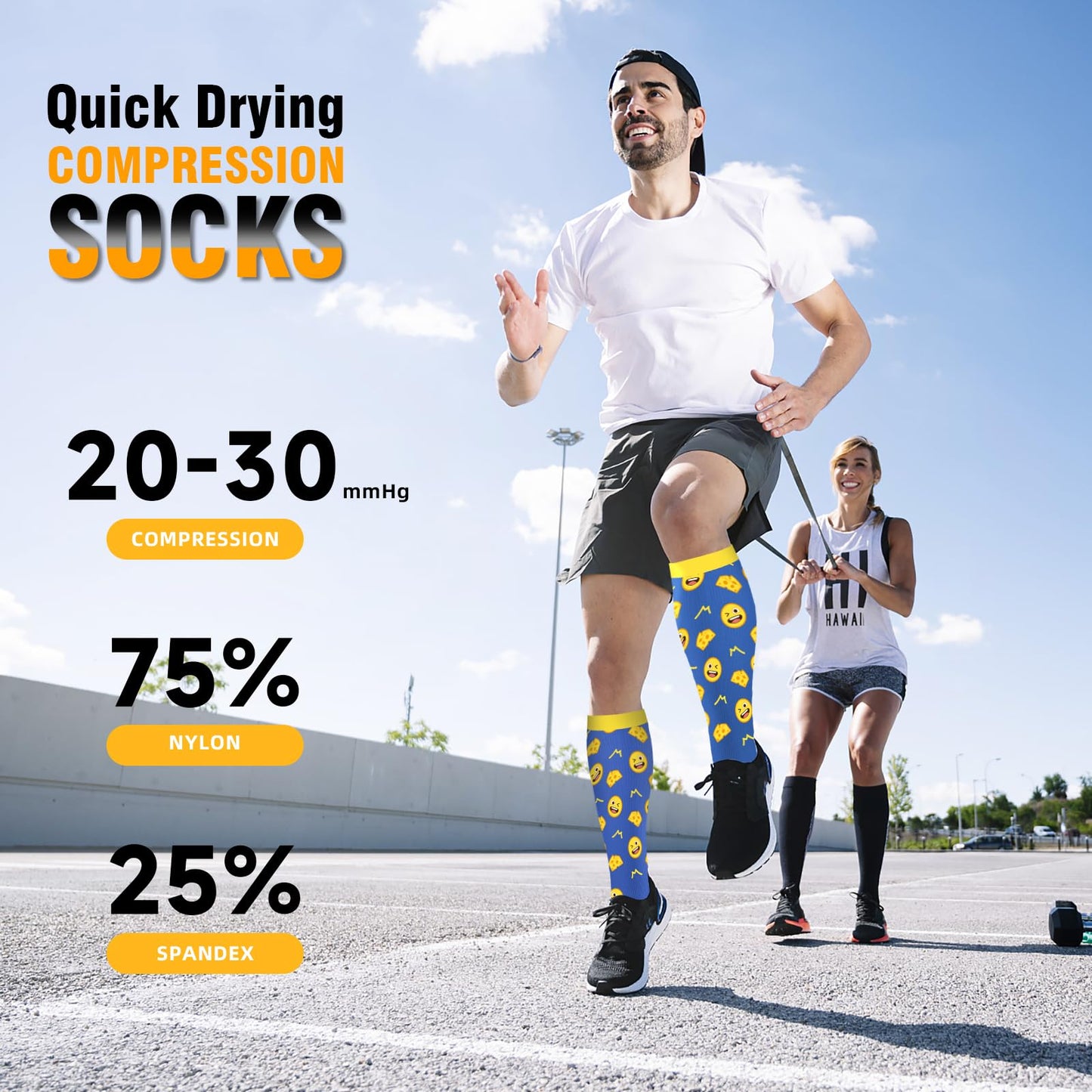 cerpite Compression Socks for Women & Men Circulation 6 Pairs Compression Socks 20-30 mmhg Best for Running,Nurse,Travel, A-03-pink Peony, S-M