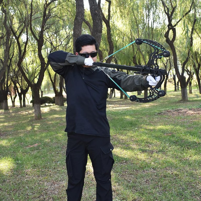 Runzkzy Ball Bearing Bow, Compound Bow Set That Shoots Steel Balls, Right Handed Hunting Bows for Adults, Composite Pulley Bow with Continuous Shooting