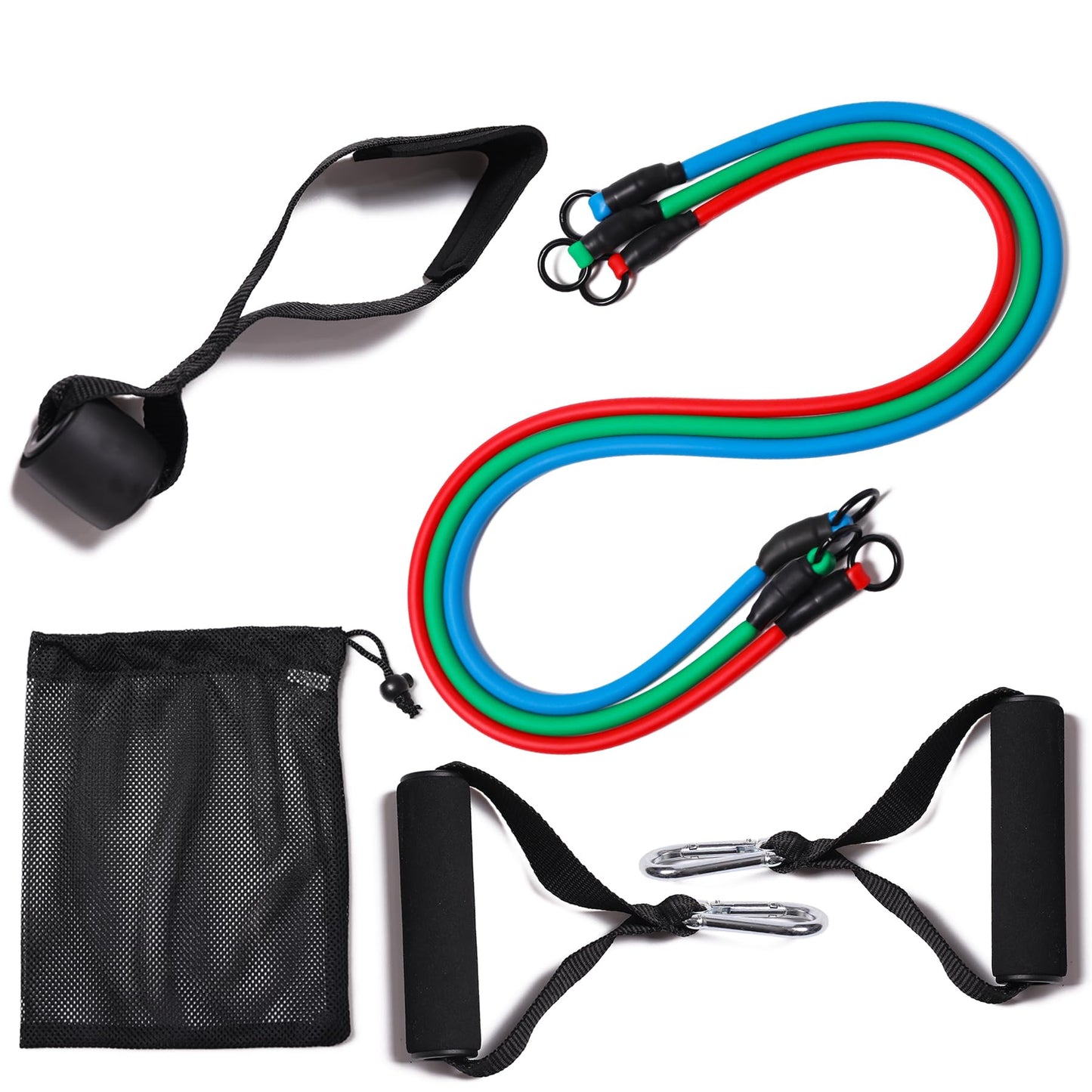 Resistance Bands with Handles for Working Out Women and Men, Exercise Bands with Door Anchor, Stretch Bands for Home Workouts, Simple Guide Included