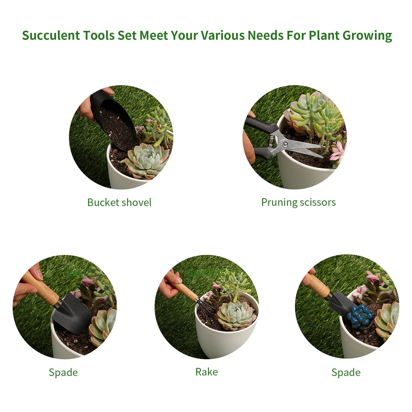 5Pcs Succulent Tools,Mini Garden Tools,Pruning Scissors as Plant Accessories, Gardending Hand Tools Kit for Seedling Soil,Caring Succulent,Houseplent,Bonsi,Gifts for Woman and Man