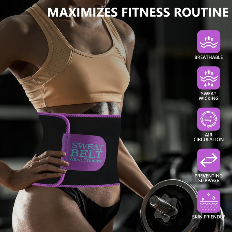 MORECOO Waist Trainer for Women/Men, Sculpt Touch Sweat Band for Stomach, Waist Trimmer for Women Workouts &Speed Belly Sweat Purple