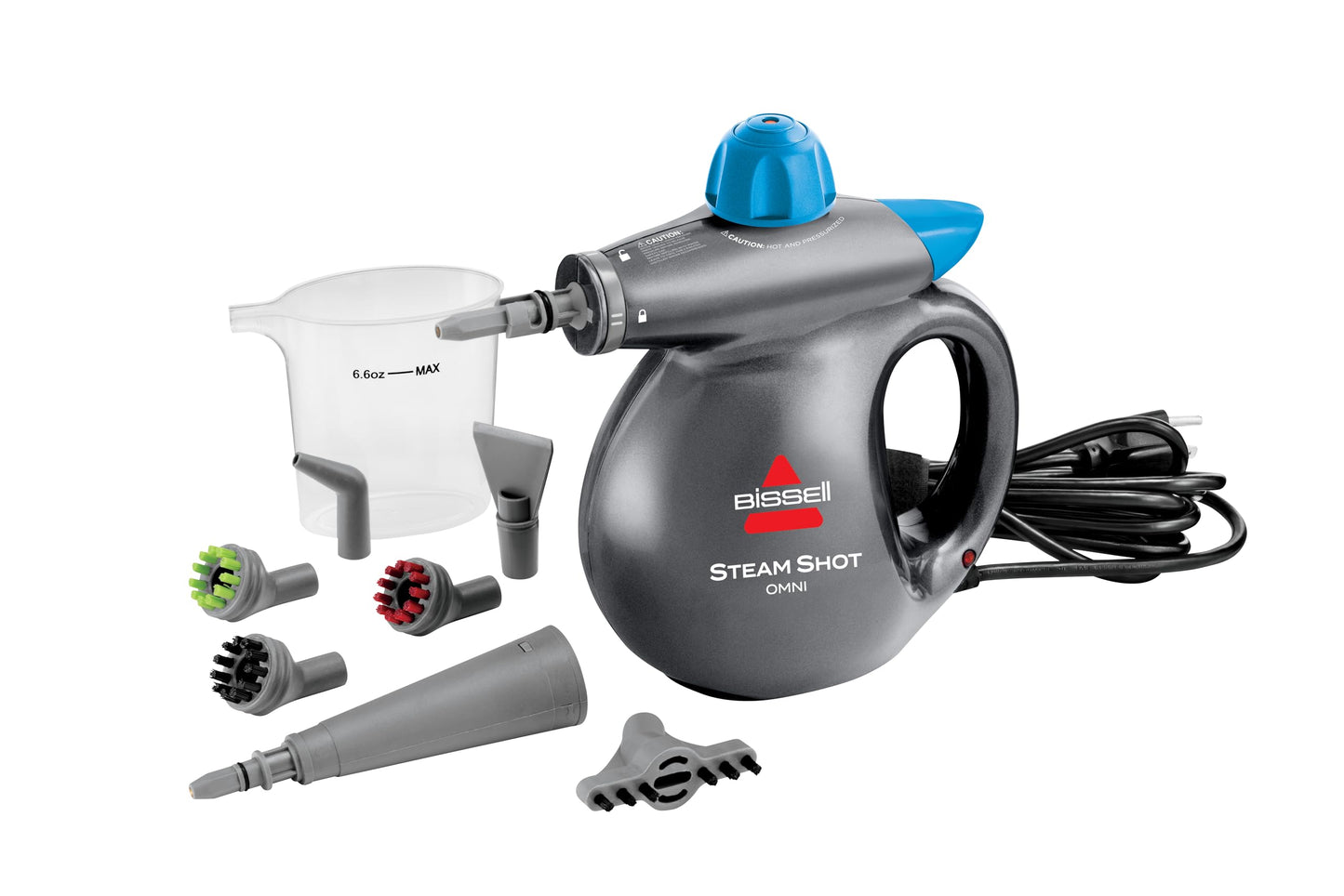 BISSELL® Steam Shot™ Omni handheld portable steam cleaner for tile, grout, windows, bathrooms, kitchens, includes 7 tools