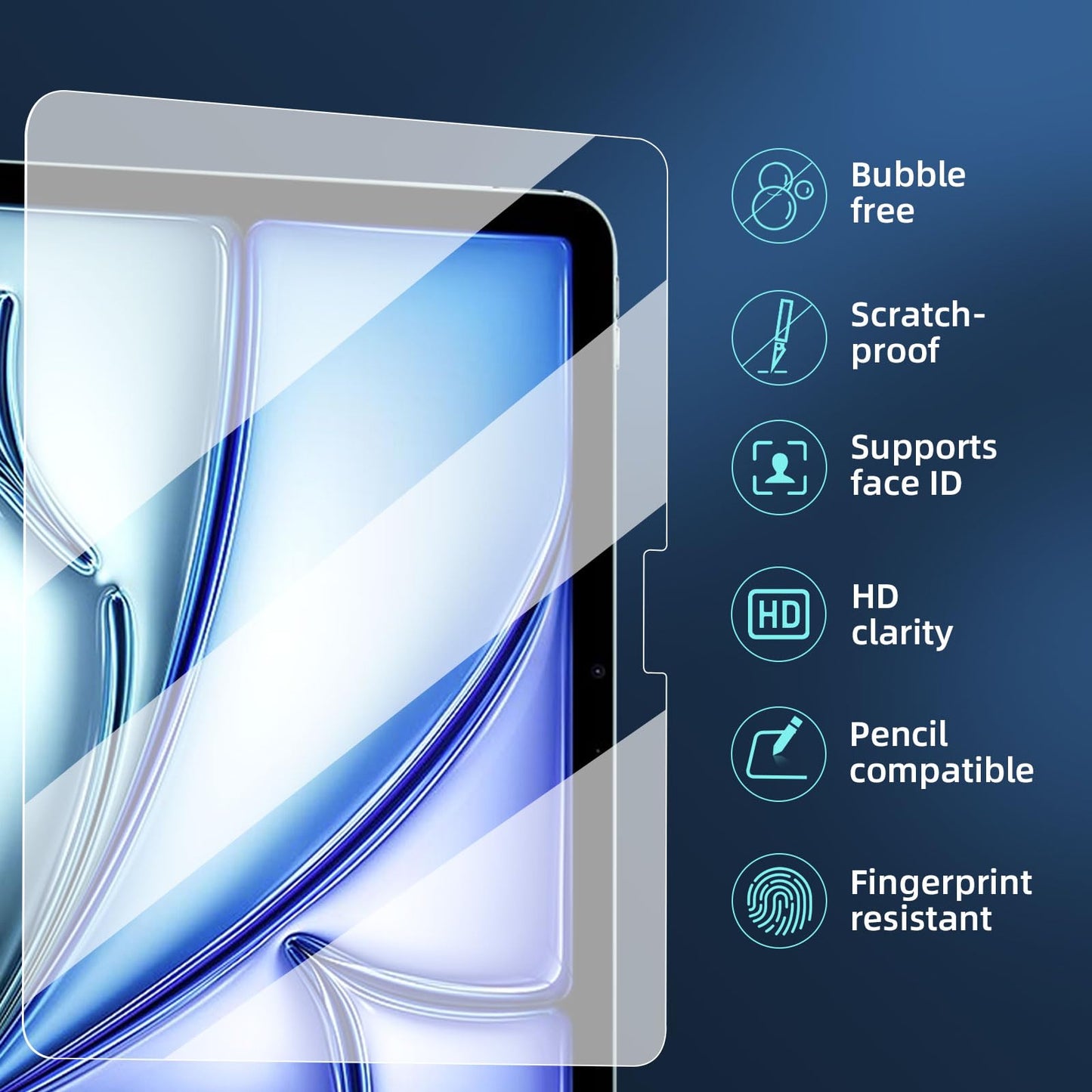 NEW'C 2 Pack Designed for iPad (A16) 11th Generation 2025, iPad 10th Generation 10.9 inches 2022 Screen Protector Tempered Glass, Bubble Free, Ultra Resistant (Easy Installation Frame)