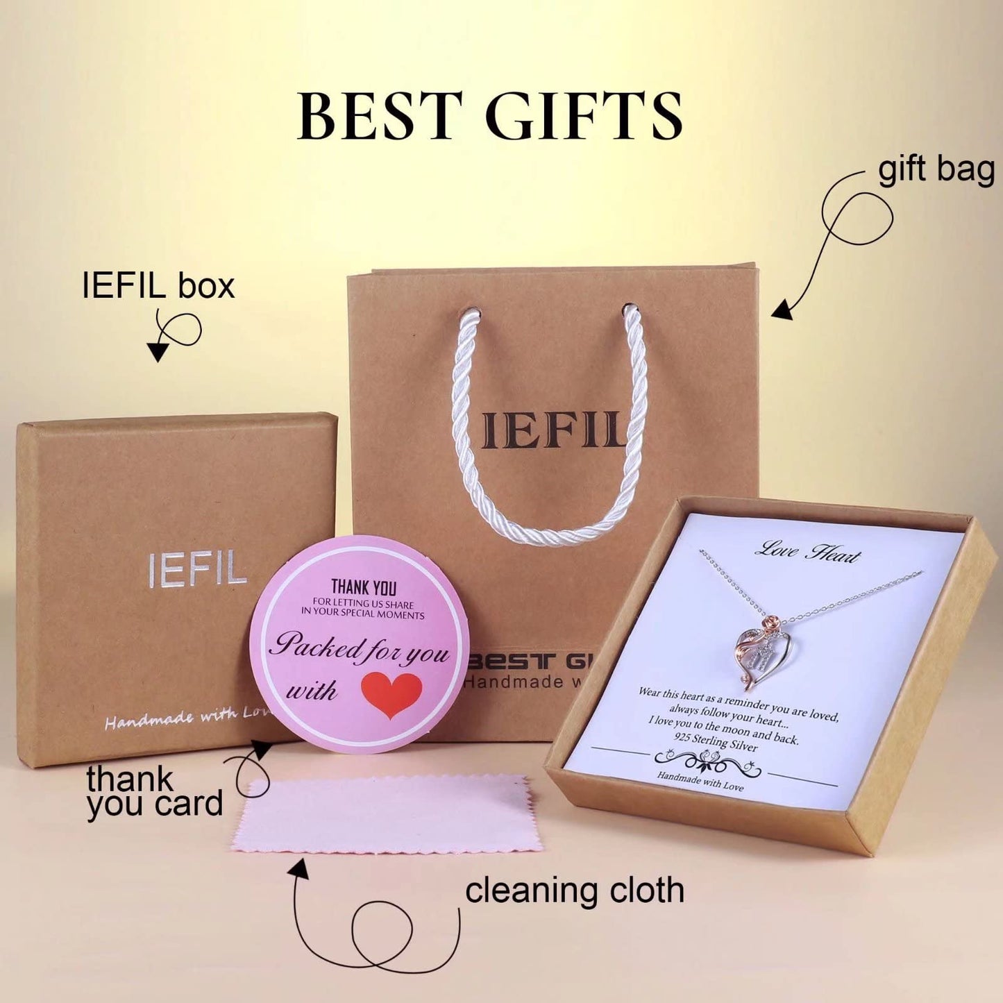 Iefil Valentines Gifts for Her Wife - Necklaces for Women, Anniversary Women Gifts, Birthday Gift for Female, Gift for Wife Girlfriend Mom | Rose Heart Necklaces, Initial K
