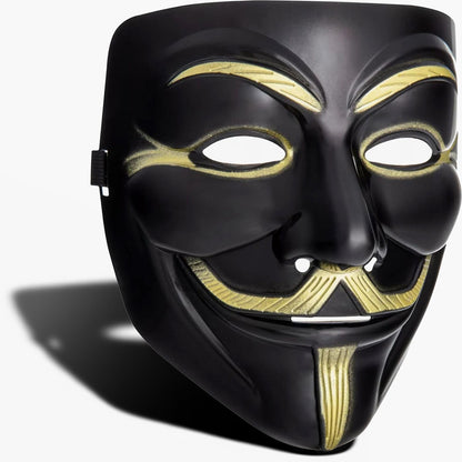Diximus Black V for Vendetta Mask – Anonymous Guy Fawkes Hacker Mask for Halloween & Costume Parties