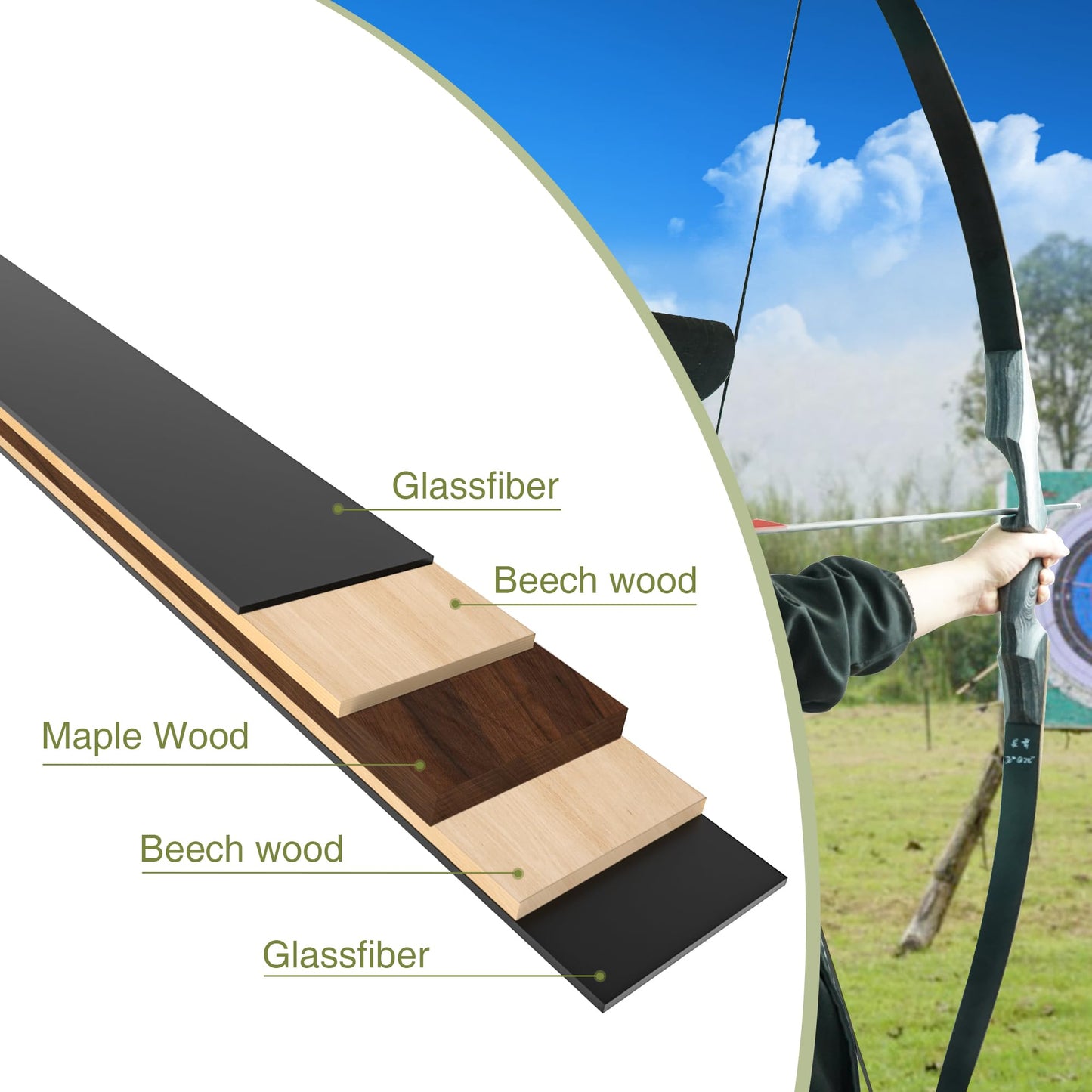 Black Hunter Takedown Recurve Bow 35lbs & Black Hunter Original Takedown Recurve Bow Limbs Replacement 30lbs, Right Hand
