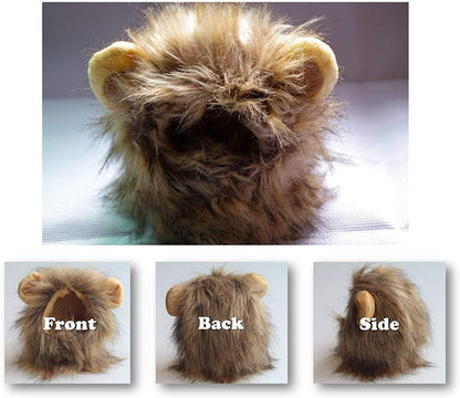 Cat Lion Mane Halloween Pet Costume Kitten Outfits Party Dress Up Apparel Kitty and Cat Costumes (Cat Lion Mane)