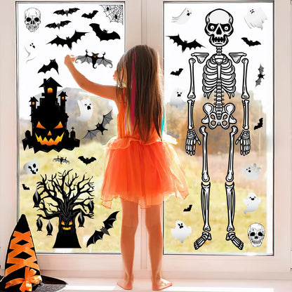 Suponar Halloween Window Clings and Decals for Glass, Home Party Decorations, 6 Sheets