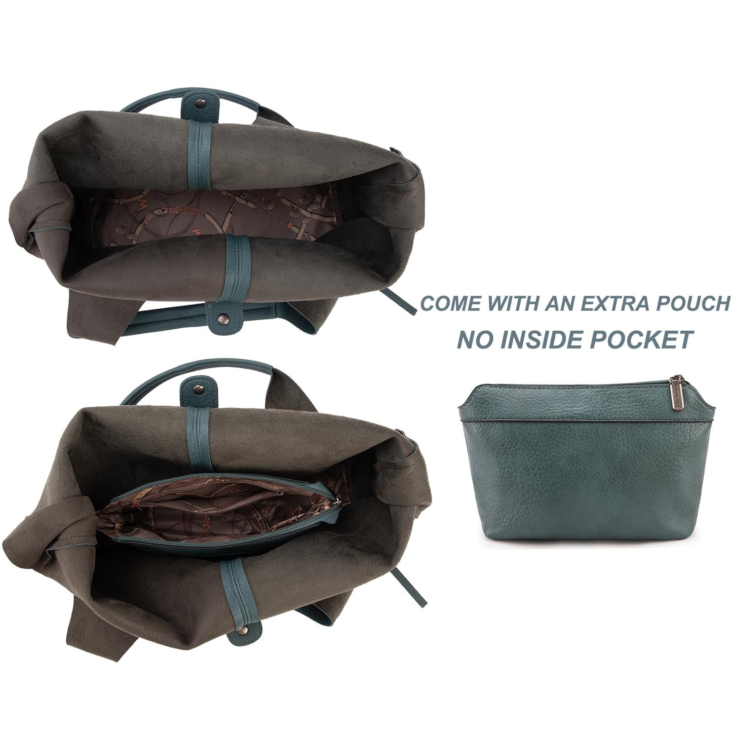 Montana West Purses and Handbags Slouchy Hobo Bags for Women Tassel Zipper Shoulder Top Handle Tote Vegan Leather MWC2-195GN