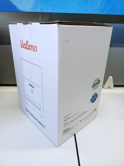 Balimo Automatic Cat Feeder, 3L, Stainless Steel Bowl, 1-6 Meals a Day, White