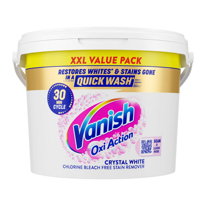 Vanish Gold Oxi Action Laundry Booster and Stain Remover Powder for Whites 2.4kg, Removes Tough Stains Even at 20°, For Whiter Whites, Safe on Everyday Fabrics (Packaging May Vary) (Pack of 1)