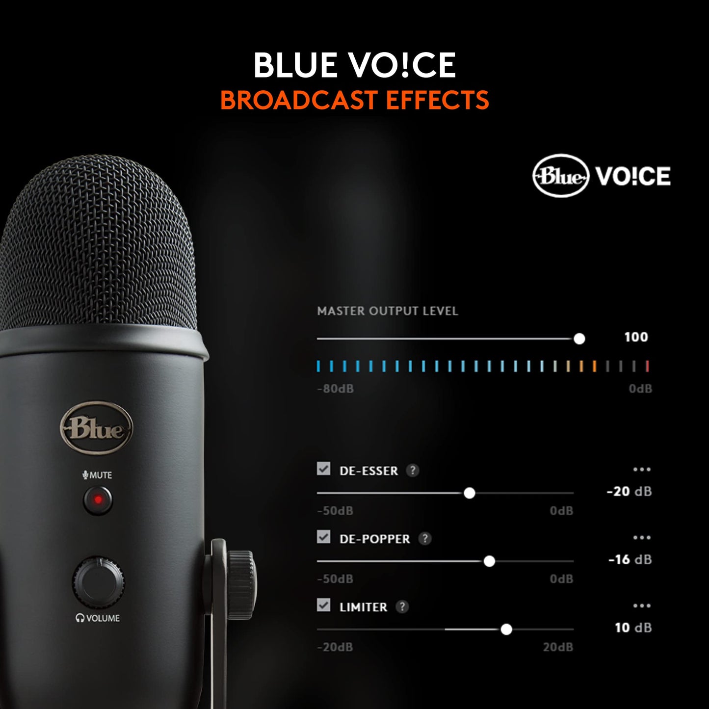 Logitech for Creators Blue Microphones Yeti USB Microphone (Blackout)