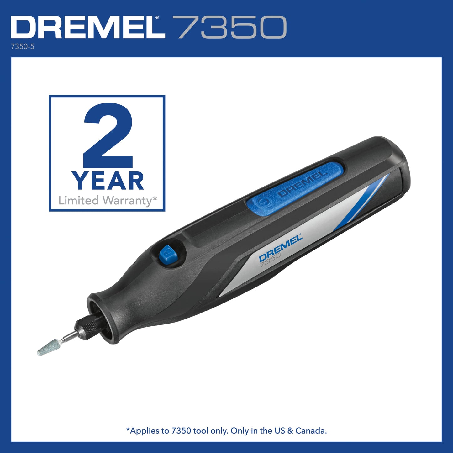 Dremel 7350-5 Cordless Rotary Tool Kit - Includes 4V Li-ion Battery and 5 Rotary Tool Accessories - Ideal for Light DIY Projects and Precision Work