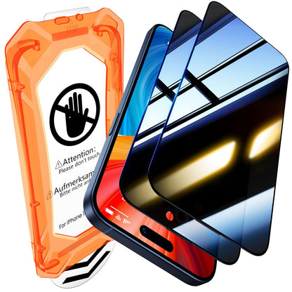 UniqueMe for iPhone 16 Pro Screen Protector - [Military Grade Shatterproof & 9H+ Hardness] Screen Protector 16 Pro Tempered Glass Full Coverage Protection, Easy Installation, 2 Packs