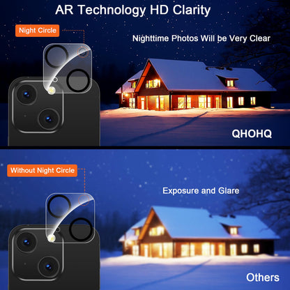 QHOHQ 3 Pack Screen Protector for iPhone 14 Pro 6.1 Inch with 3 Pack Tempered Glass Camera Lens Protector, Ultra HD, 9H Hardness, Scratch Resistant, Case Friendly