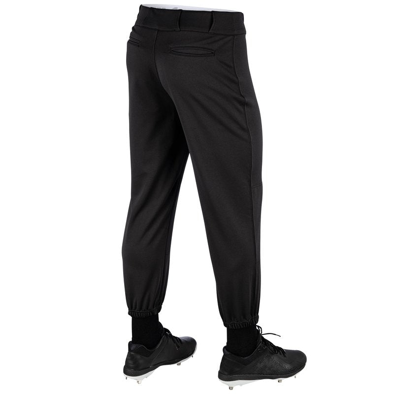 Champro Traditional Fit Triple Crown Classic Baseball Pants in Solid Color with Reinforced Sliding Areas, Black, Medium