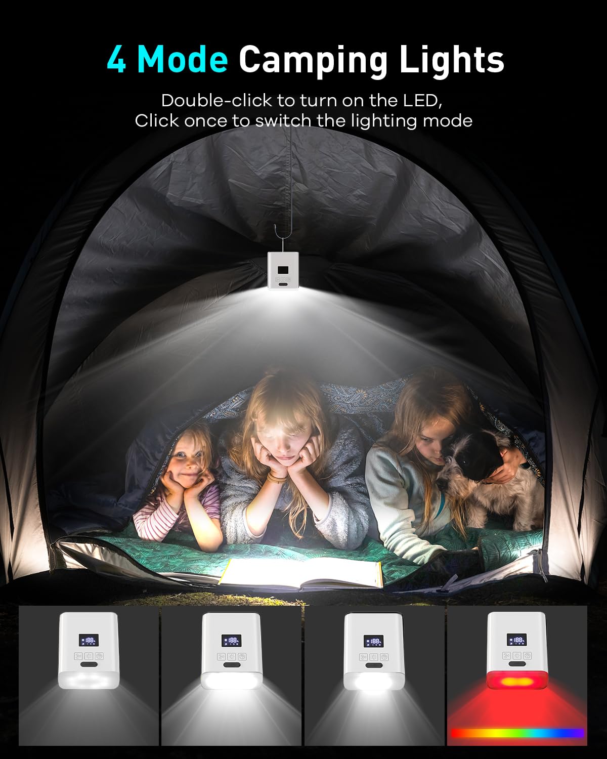 Air Pump for Inflatables Mini Air Mattress Pump Portable Electric Air Pump for Pool Floats,Swimming Rings, Sleeping Pads, Vacuum Storage Bags 5X with 5000mAh Battery & Light, USB Rechargeable